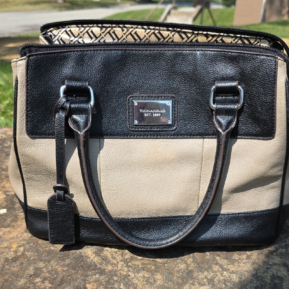 Tignanello Two-Tone Leather Satchel